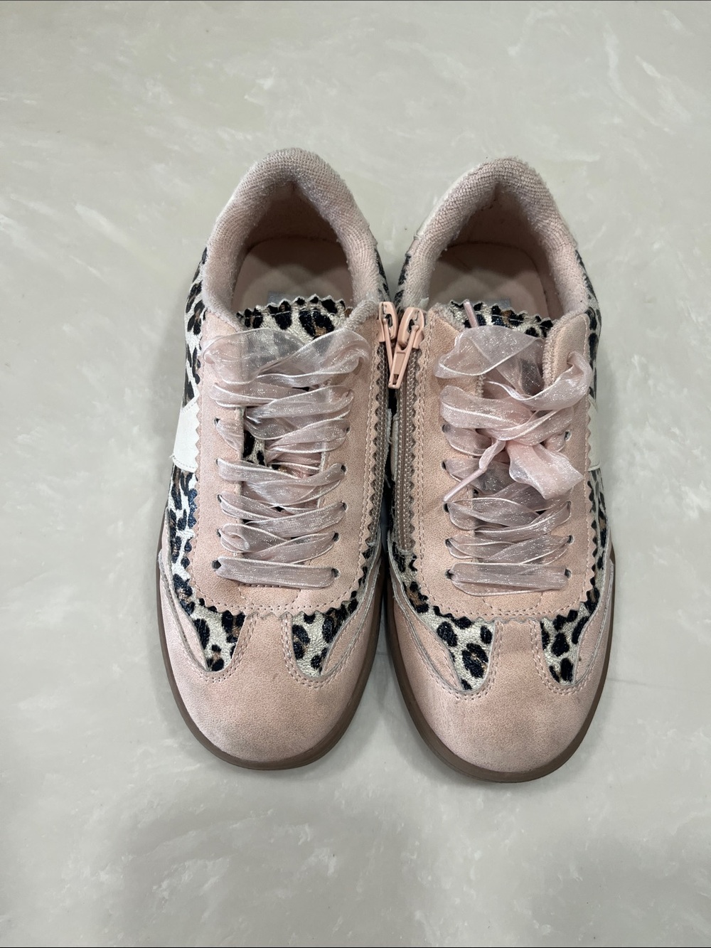 DV by Dolce Vita Pink Leopard Accent Kids Sneakers